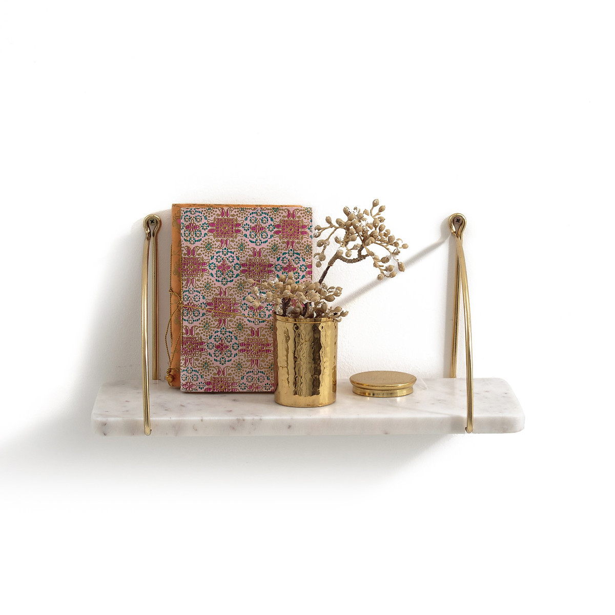 LA REDOUTE INTERIEURS<br>Prateleira de parede em mármore e latão L40 cm, Fitia