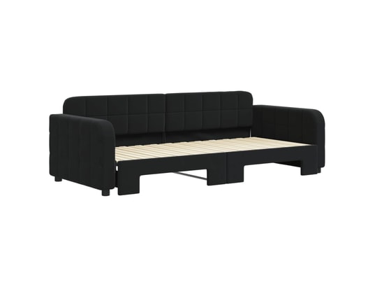 VIDAXL - Lit de jour avec lit gigogne noir 90x200 cm velours