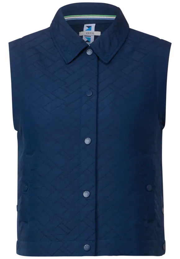 Jacquard Weste - casual denim blue