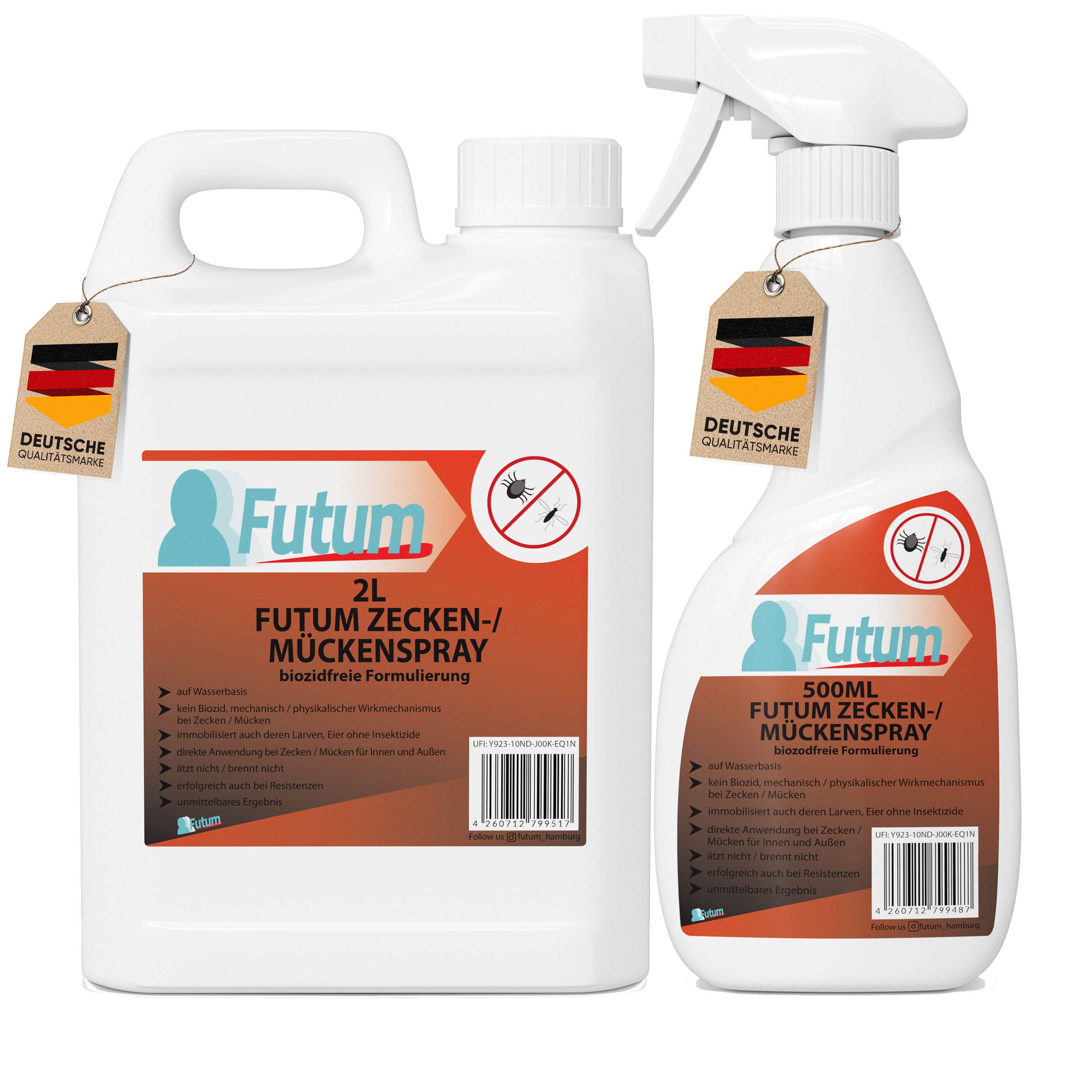 FUTUM 2L + 500ml Zecken- / Mückenspray