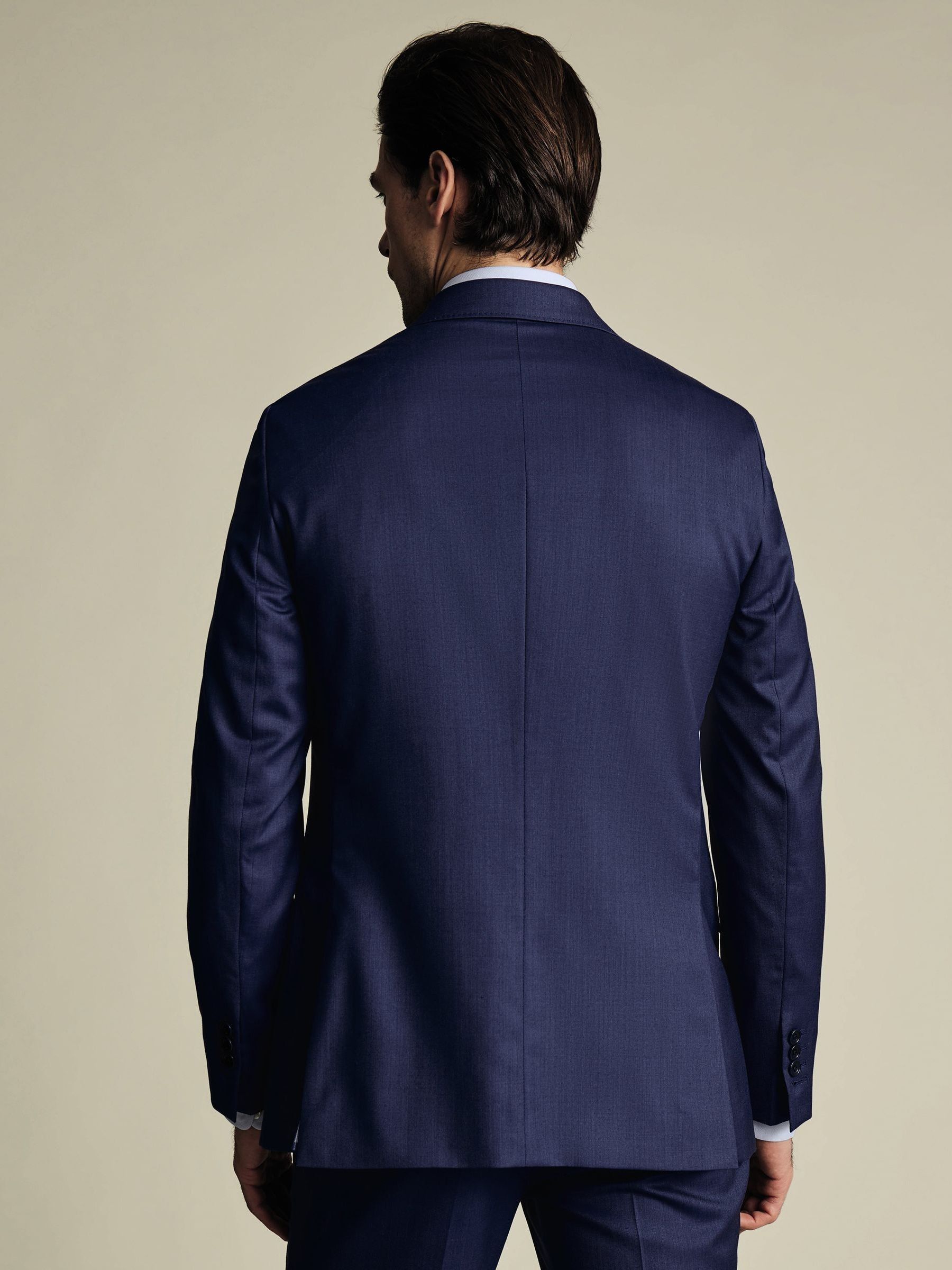 Blauw - Charles Tyrwhitt Sharkskin Slim Fit Jacket