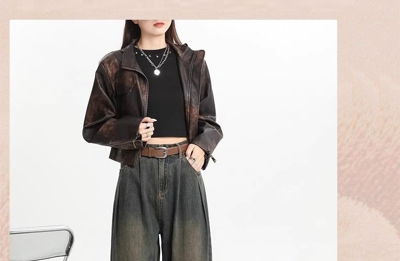 Notica - High Rise Washed Wide Leg Jeans