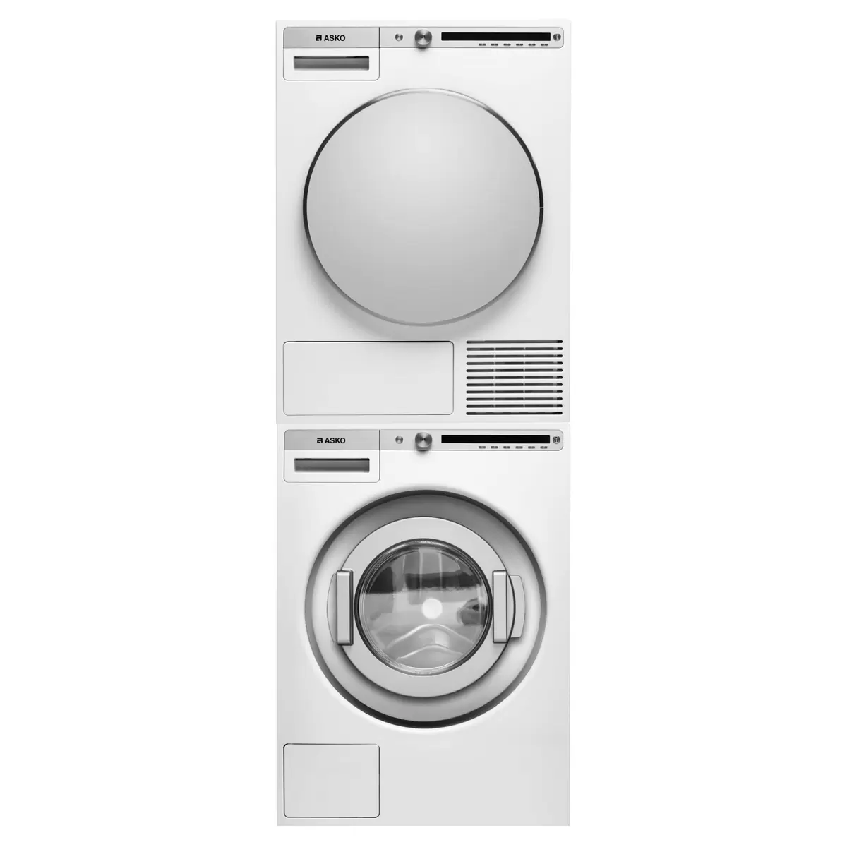 Set Waschmaschine und Trockner Asko Waschturm 8kg AS8 weiss