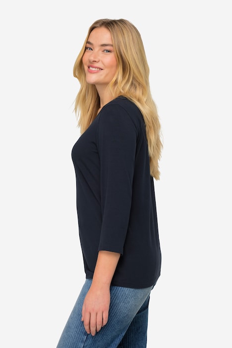 Basic-Shirt, V-Ausschnitt, 3/4-Arm, OEKO-TEX Made in Green