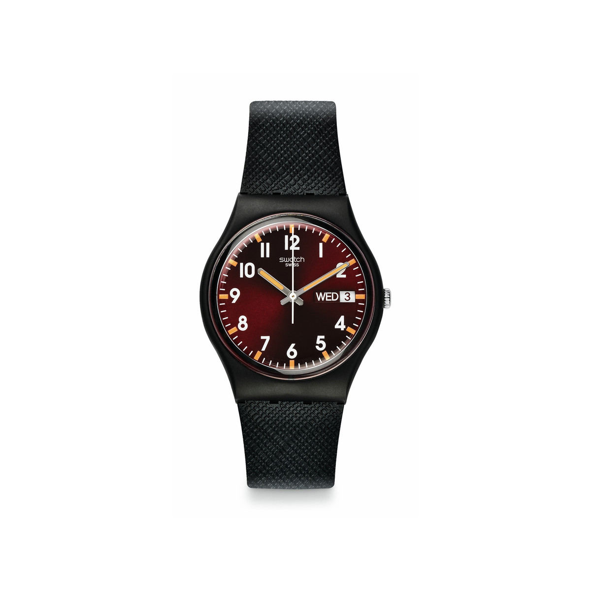 Montre SWATCH Gent biosourced Sir red homme bracelet matériau biosourcé noir