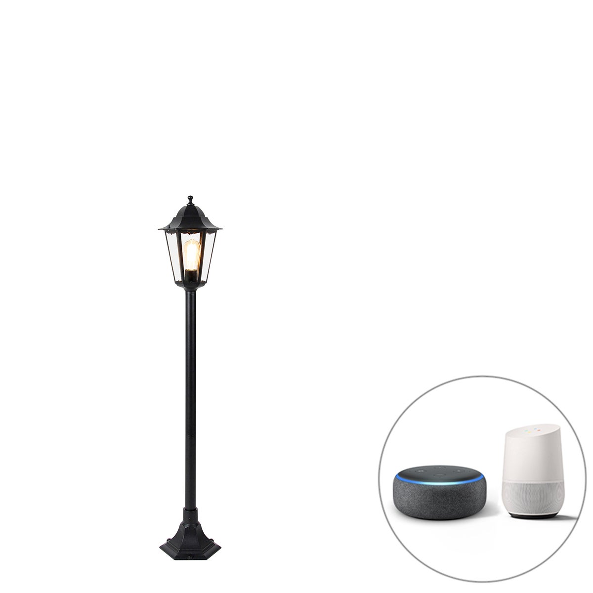 Slimme buitenvloerlamp, zwart, 125 cm, incl. Wi-Fi ST64 - New Orleans