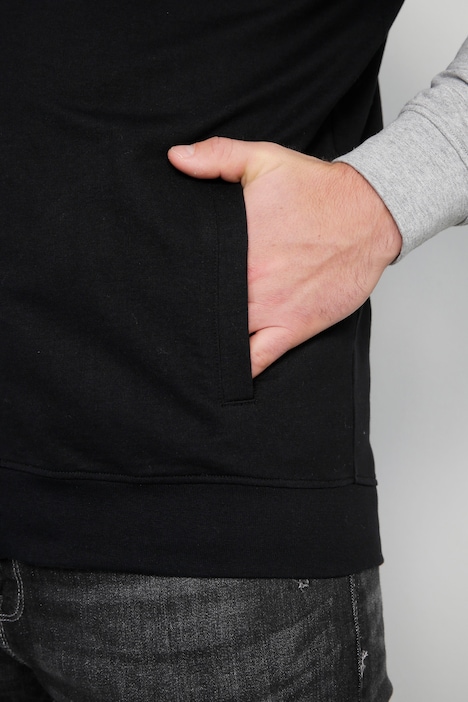 John F. Gee Hoodiejacke, zweifarbiger Langarm, bis 72/74