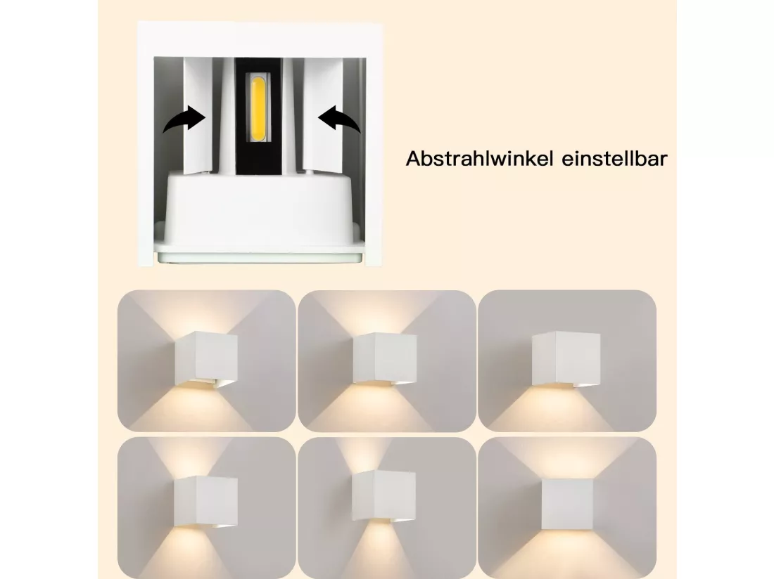 NETTLIFE Applique murale intérieure - Up Down Applique murale extérieure noire LED lampe extérieure murale 5W IP65 blanc chaud