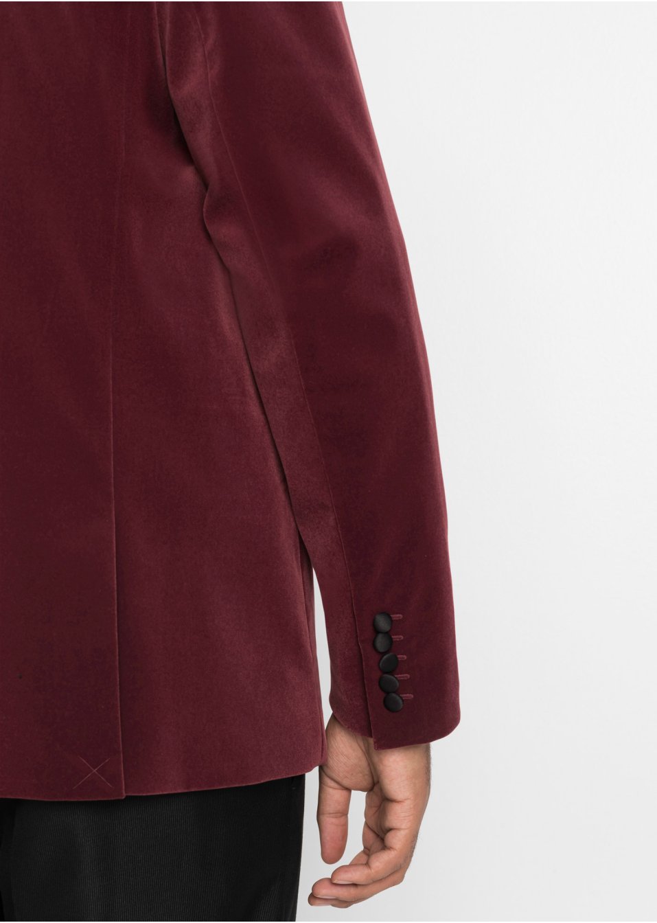 Blazer en velours avec passepoil en satin