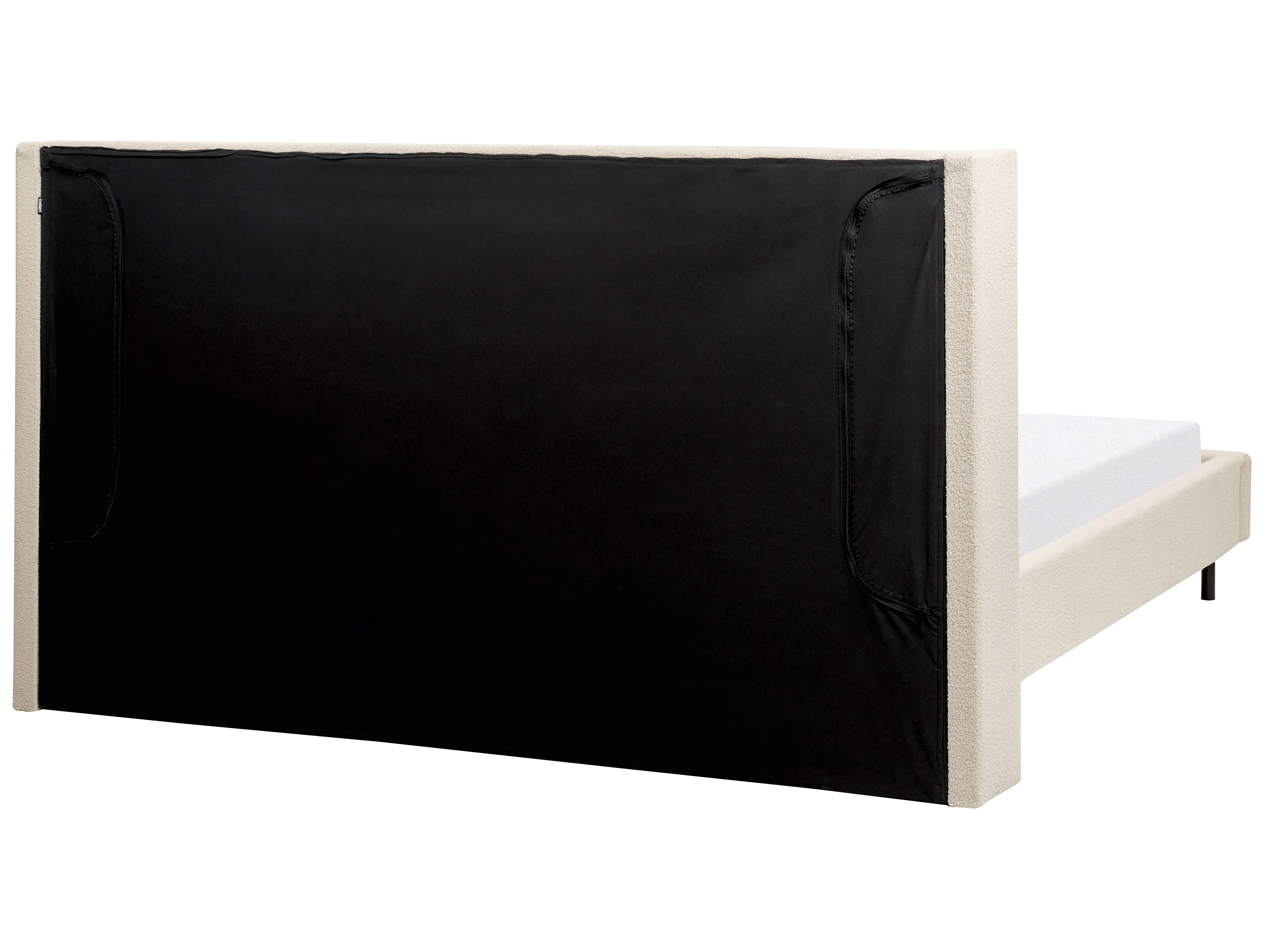 Bed Bouclé VILLETTE 180 x 200 cm Beige