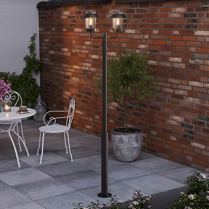 Lampadaire Caprera E27 IP44 GoodHome noir
