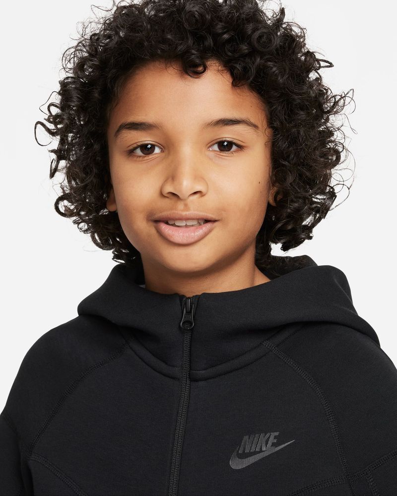 Sweat zippé à capuche Nike Sportswear Tech Fleece Noir pour enfant