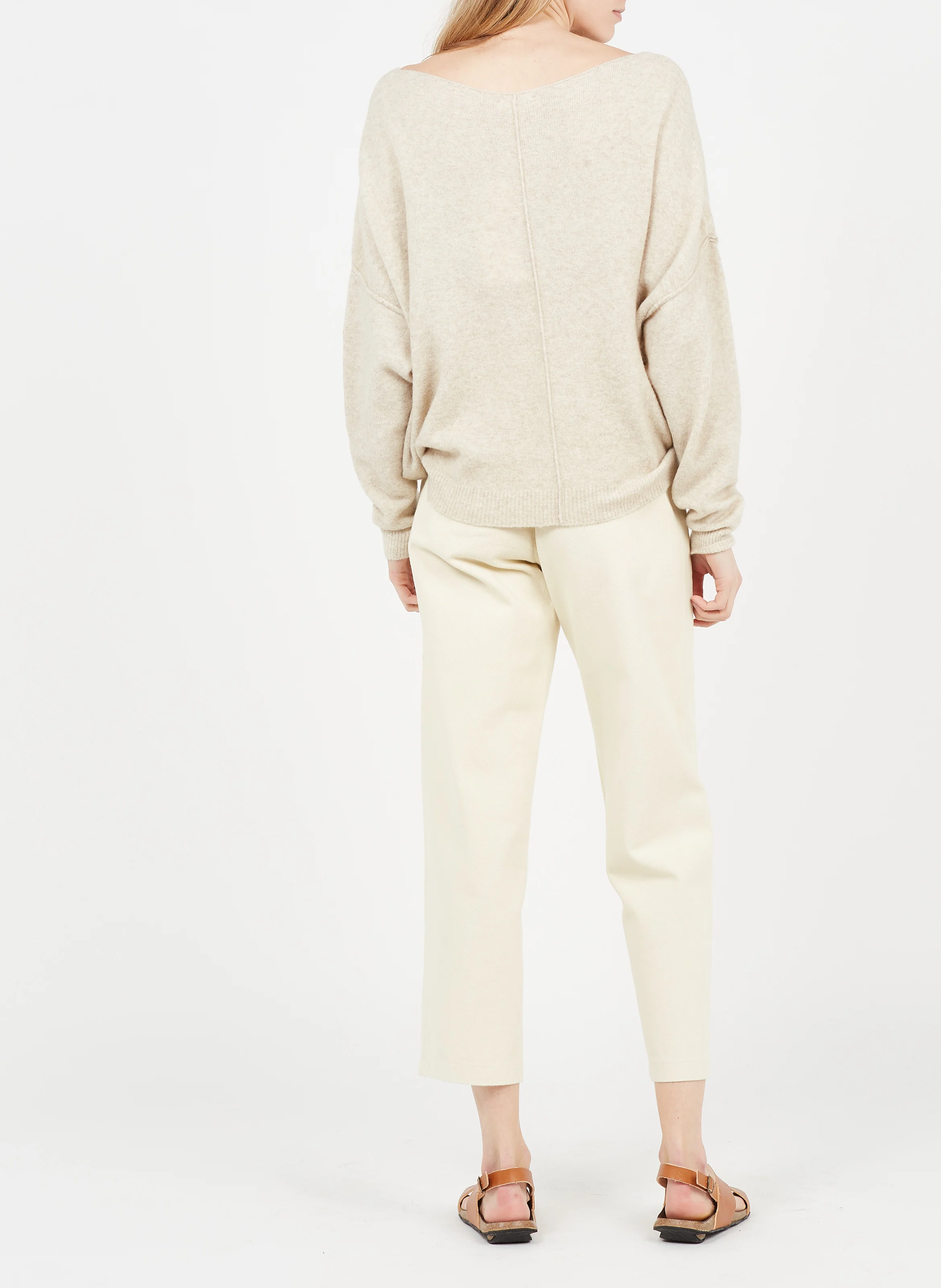 DAMSVILLE - Pull col bateau en laine mélangée | Beige