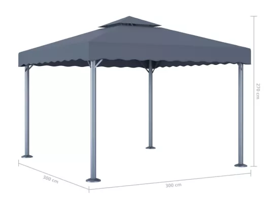 Tonnelle 300x300 cm Anthracite Aluminium