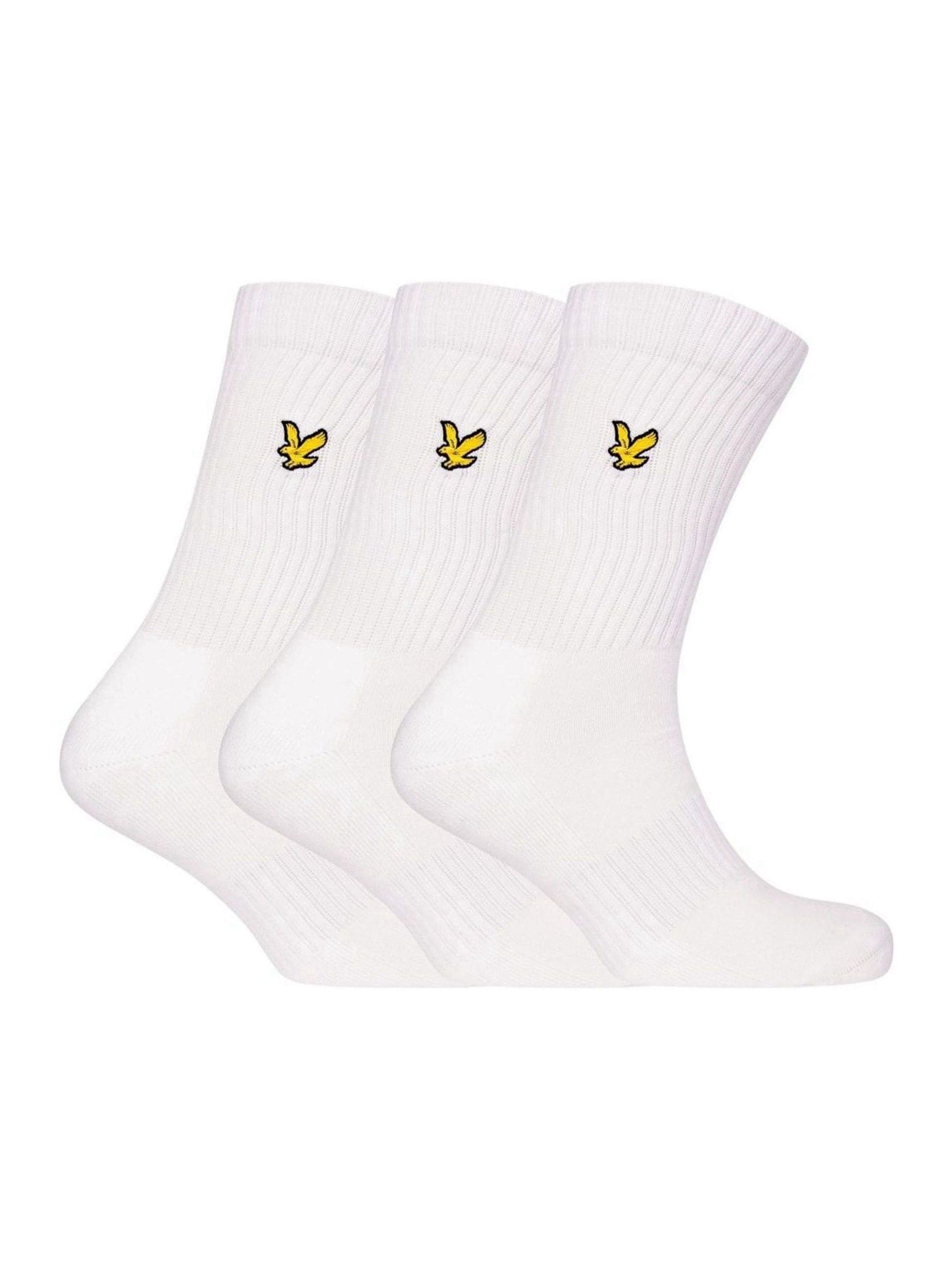 Wit - Lyle & Scott - 3 Paar sportsokken
