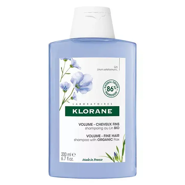 Shampoo Klorane Lin Organic Volume para Cabelos Finos 200ml