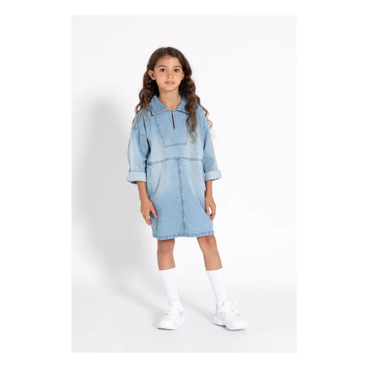 Finger in the nose Robe Olga | Denim bleached
