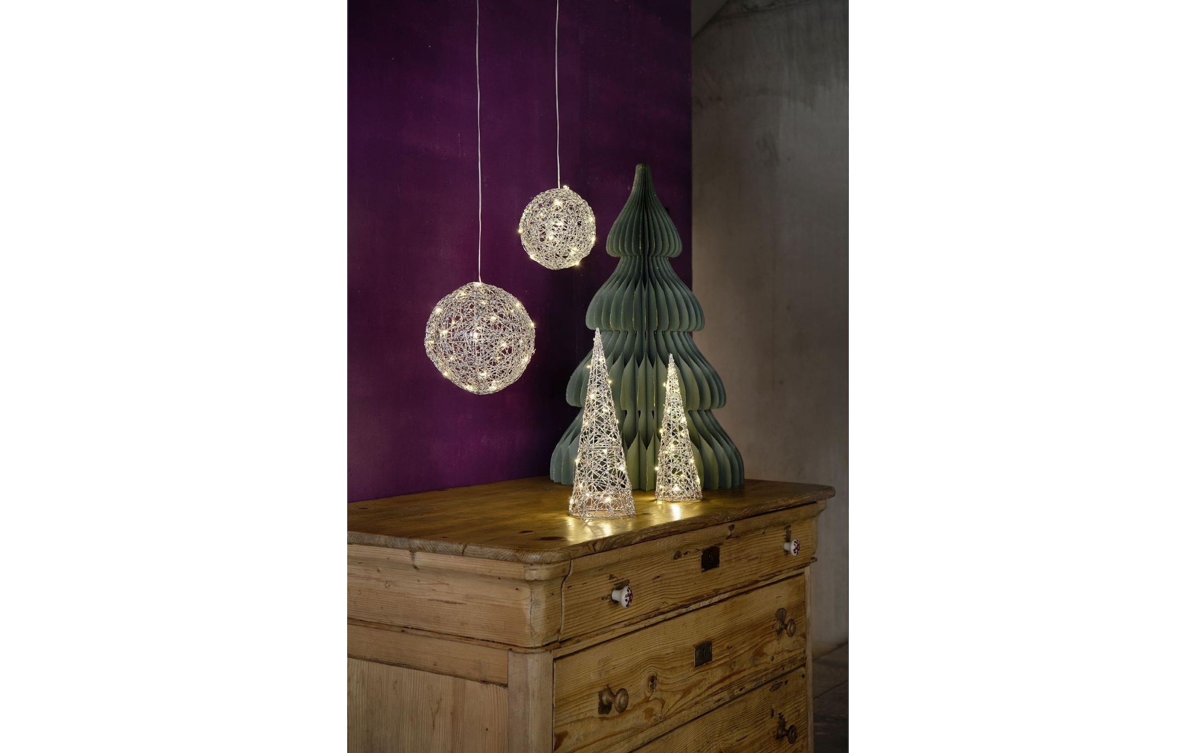 STT LED Dekofigur »Silver Ball, 20 cm« Warmweiss