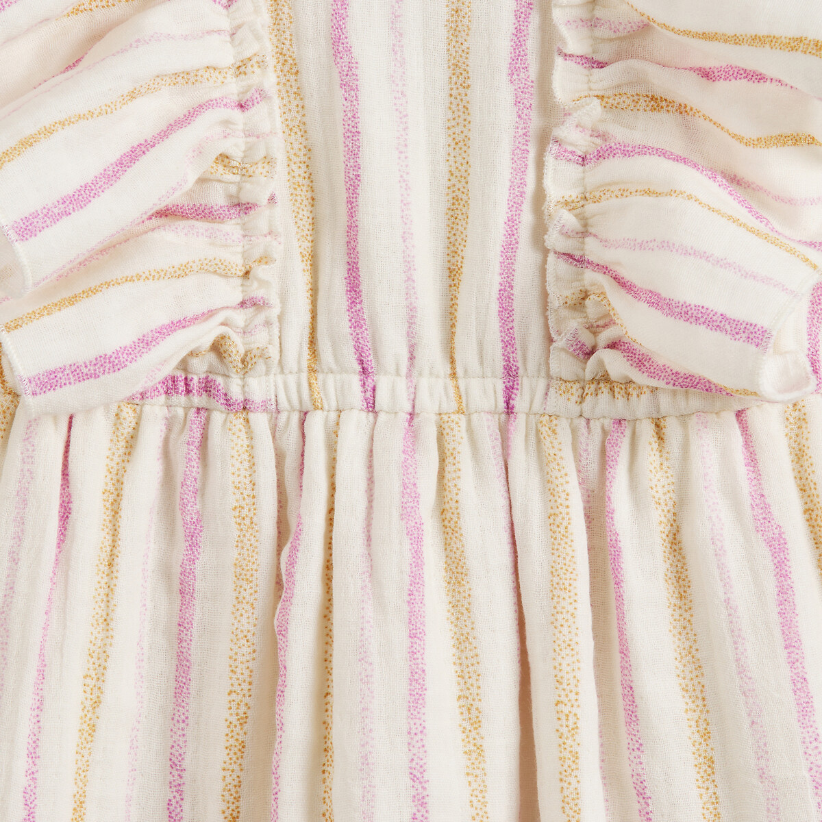 COLEÇÕES LA REDOUTE<br>Vestido listrado com babados