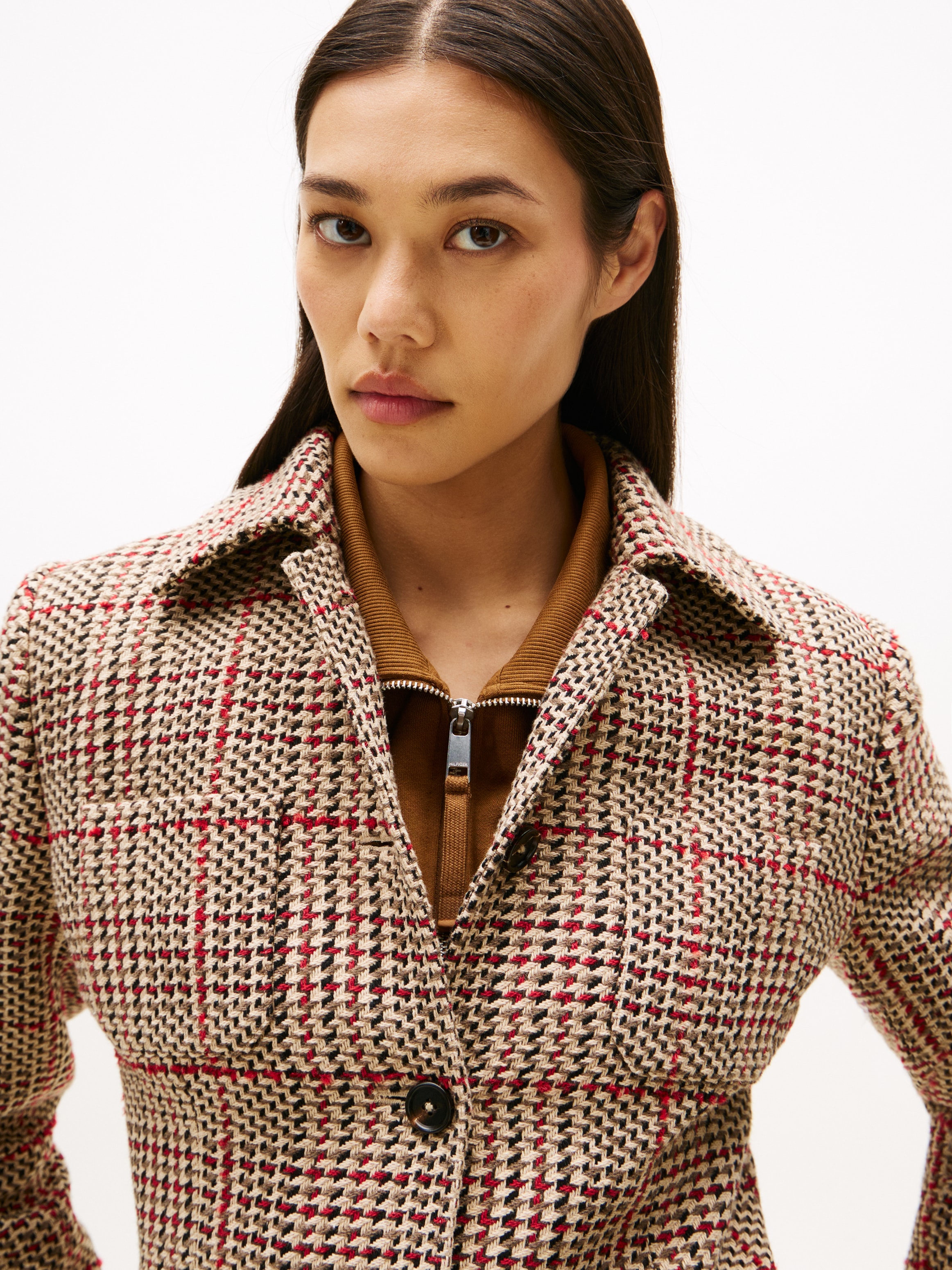 Tommy Hilfiger Kurzblazer »SEASONAL TEXTURE LADY JACKET«, mit Wollanteil