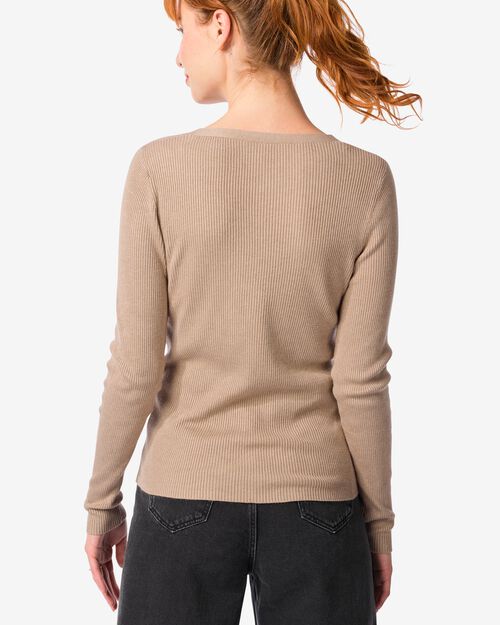 gilet en maille femme côtelé Ornella beige
