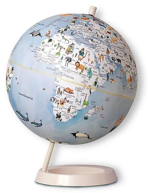 CARTOTHEQUE - GLOBE 25 CM BLEU ILLUSTRE ANIMAUX