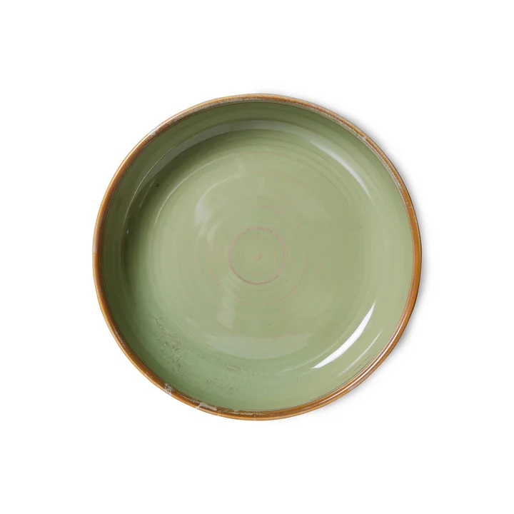 HKliving - Chef Ceramics tiefer Teller, Ø 19,3 cm, moss green