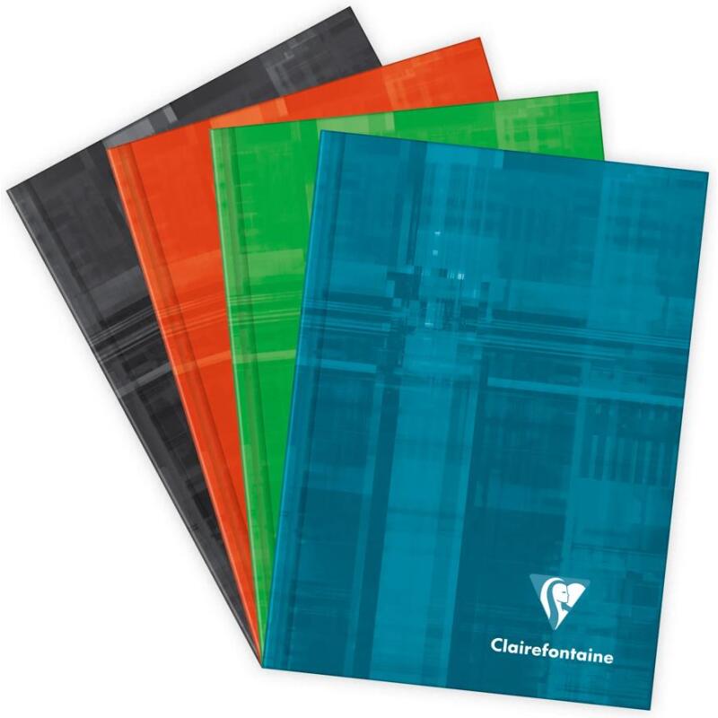 Carnet brochure rembordée rigide A6 96 feuilles petits carreaux couleur aléatoire