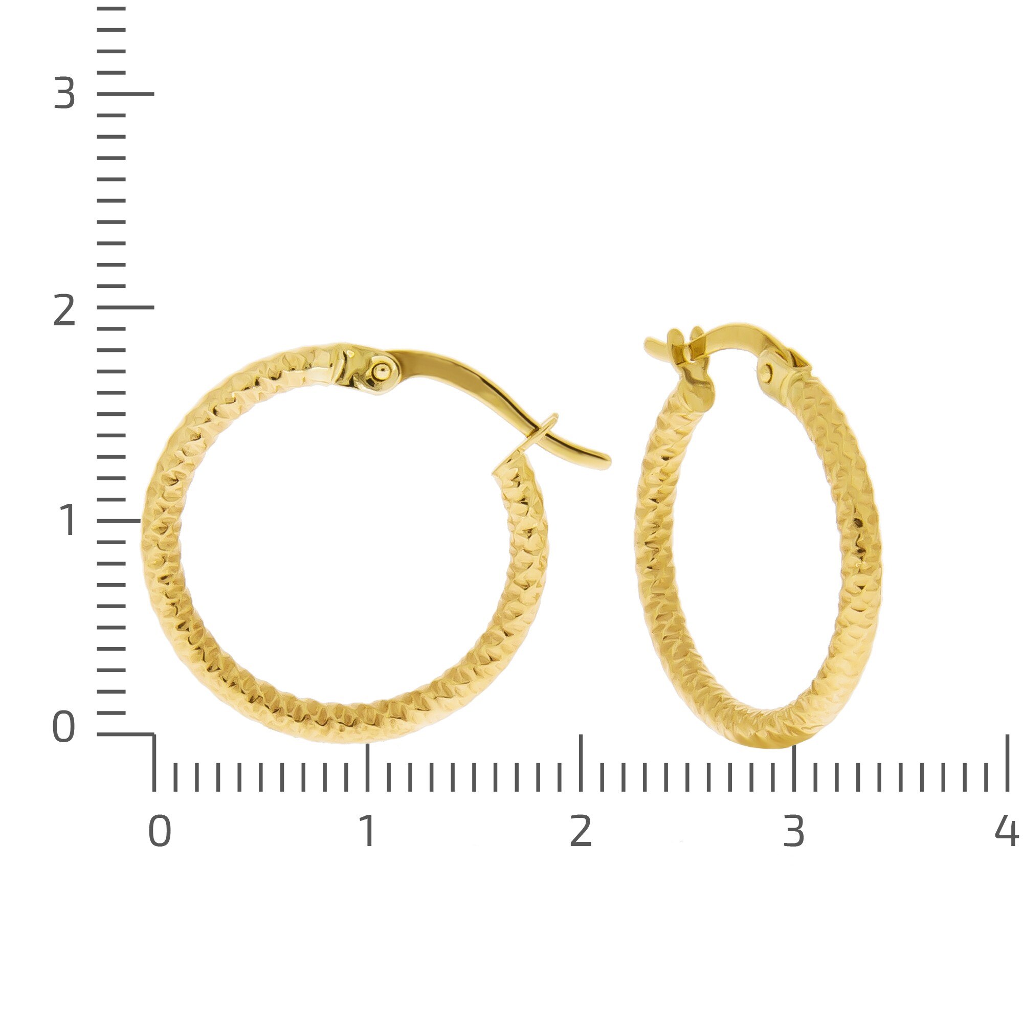 Fascination by Ellen K. Ohrringe Gold 375 strukutriert 18mm