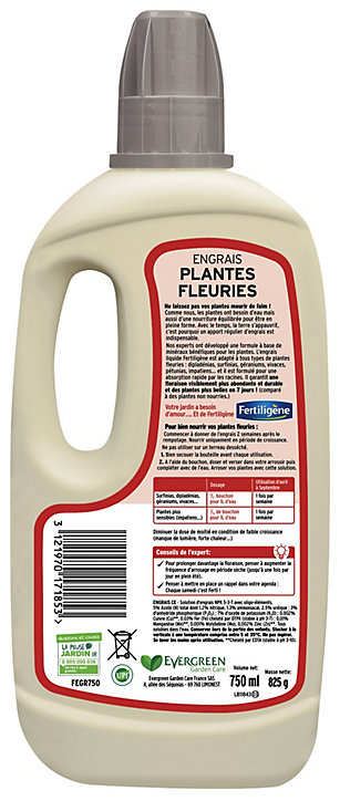Engrais plantes fleuries géraniums Fertiligène 750ml
