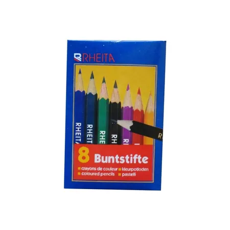 Rheita Mini Dreikant Buntstifte 9 cm lang, 40 Stück, 8 verschiedene Farben