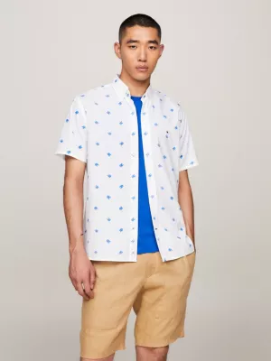Camisa TH Monogram Regular de Manga Curta