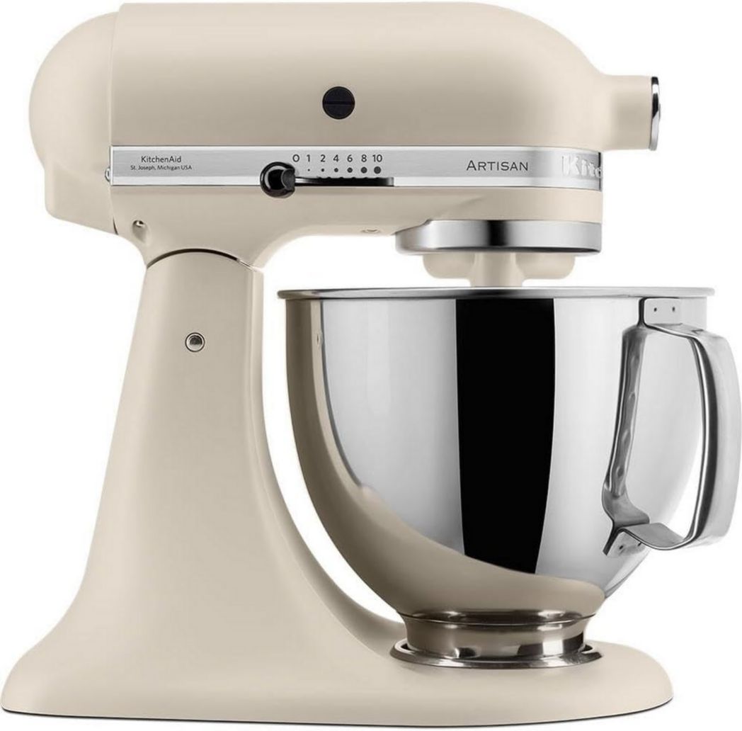 Robot pâtissier multifonction KitchenAid Artisan à tête inclinable avec 4 accessoires et bol de 4,8 L | Crème