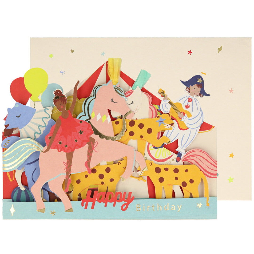 Meri meri verjaardagskaart circus happy birthday