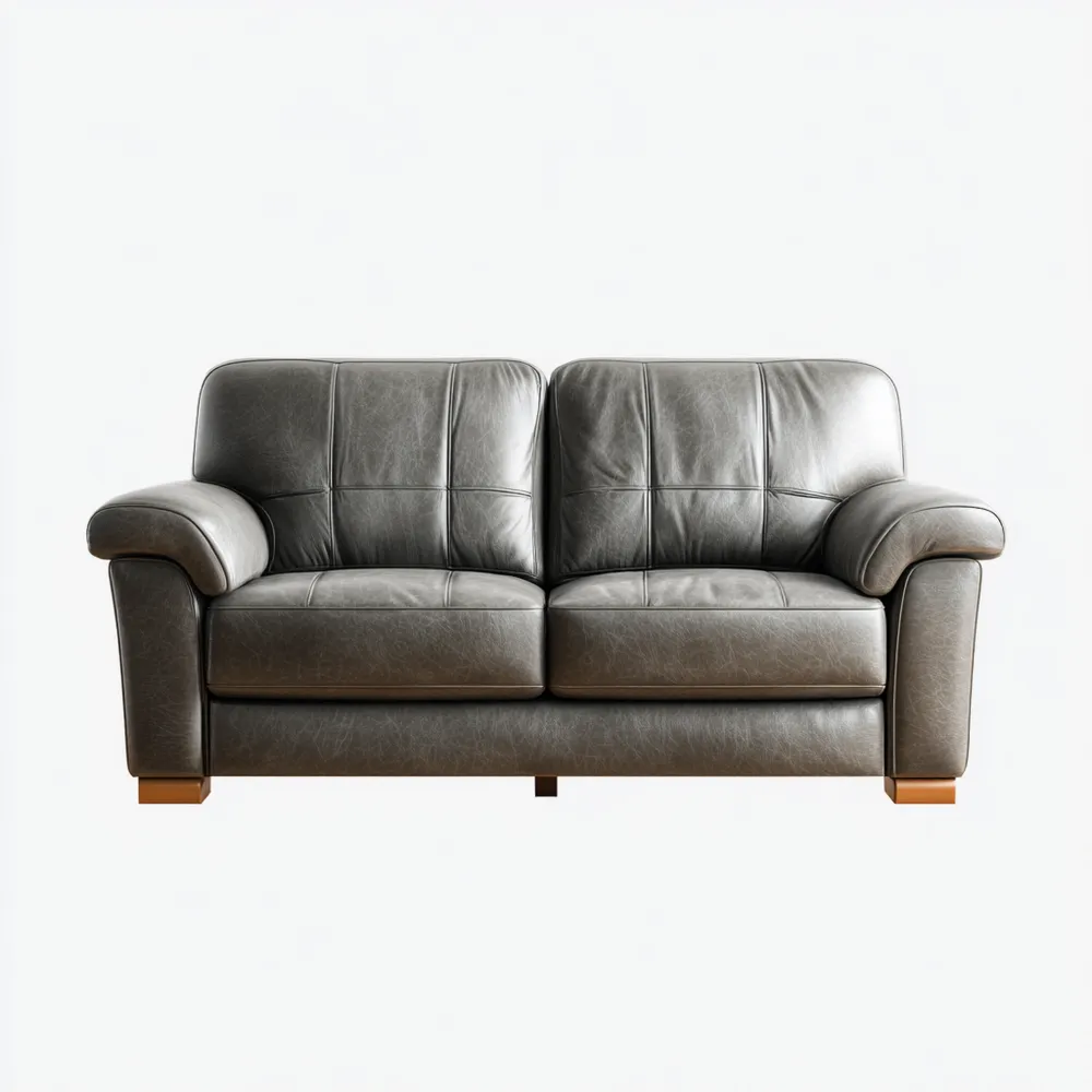 2-Sitzer-Sofa Leder 150x85x90 cm – Dunkelgrau – Klassisches Design