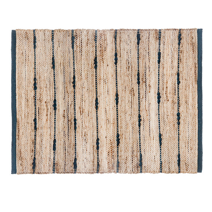 Tapis jute à rayure Atmosphera couleurs assorties L.90 x l.60 cm