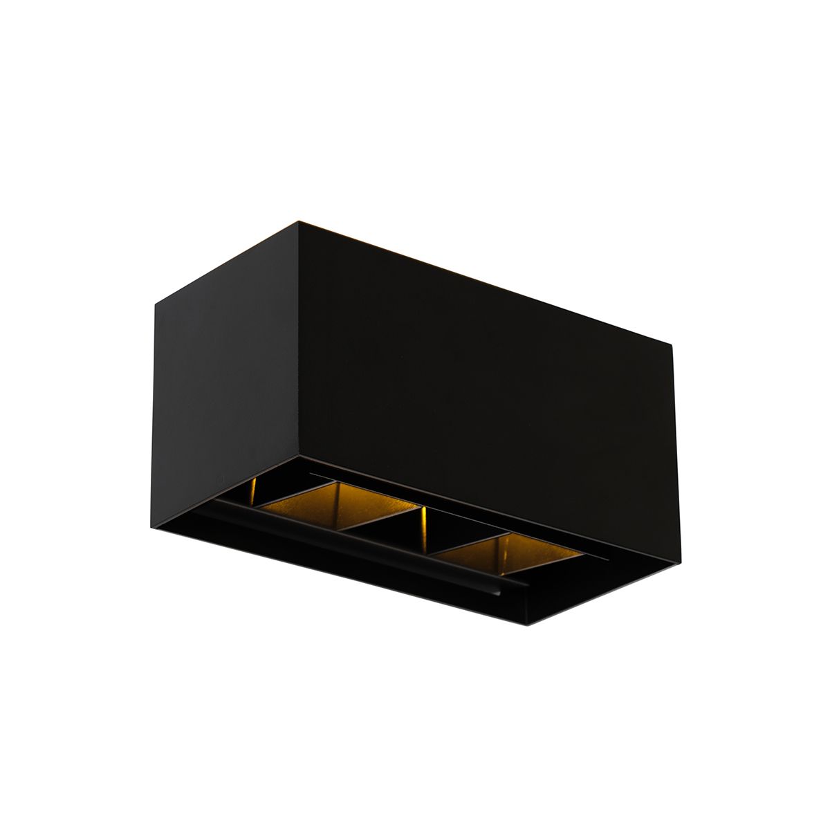 Moderne wandlamp zwart rechthoekig 2-lichts - Edwin