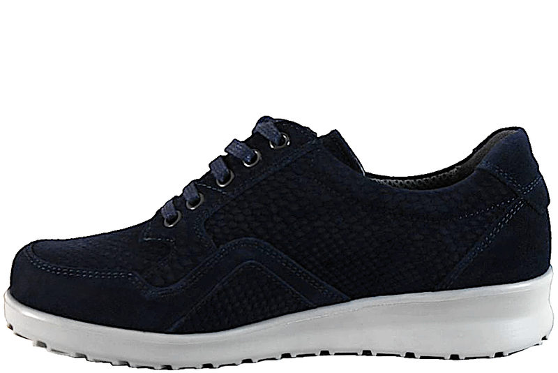 NEW FEET DAMESKO I MØRKEBLÅT PRÆGET NUBUCK