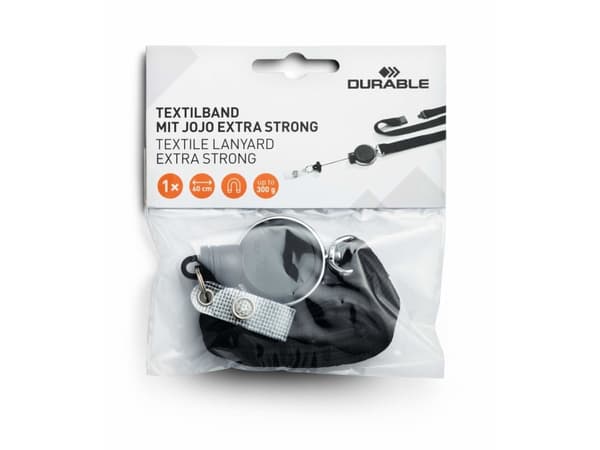 Durable 833001, Merkeholder, Metall, Plast, Tekstil, Sort, 80 cm, China, Pakke