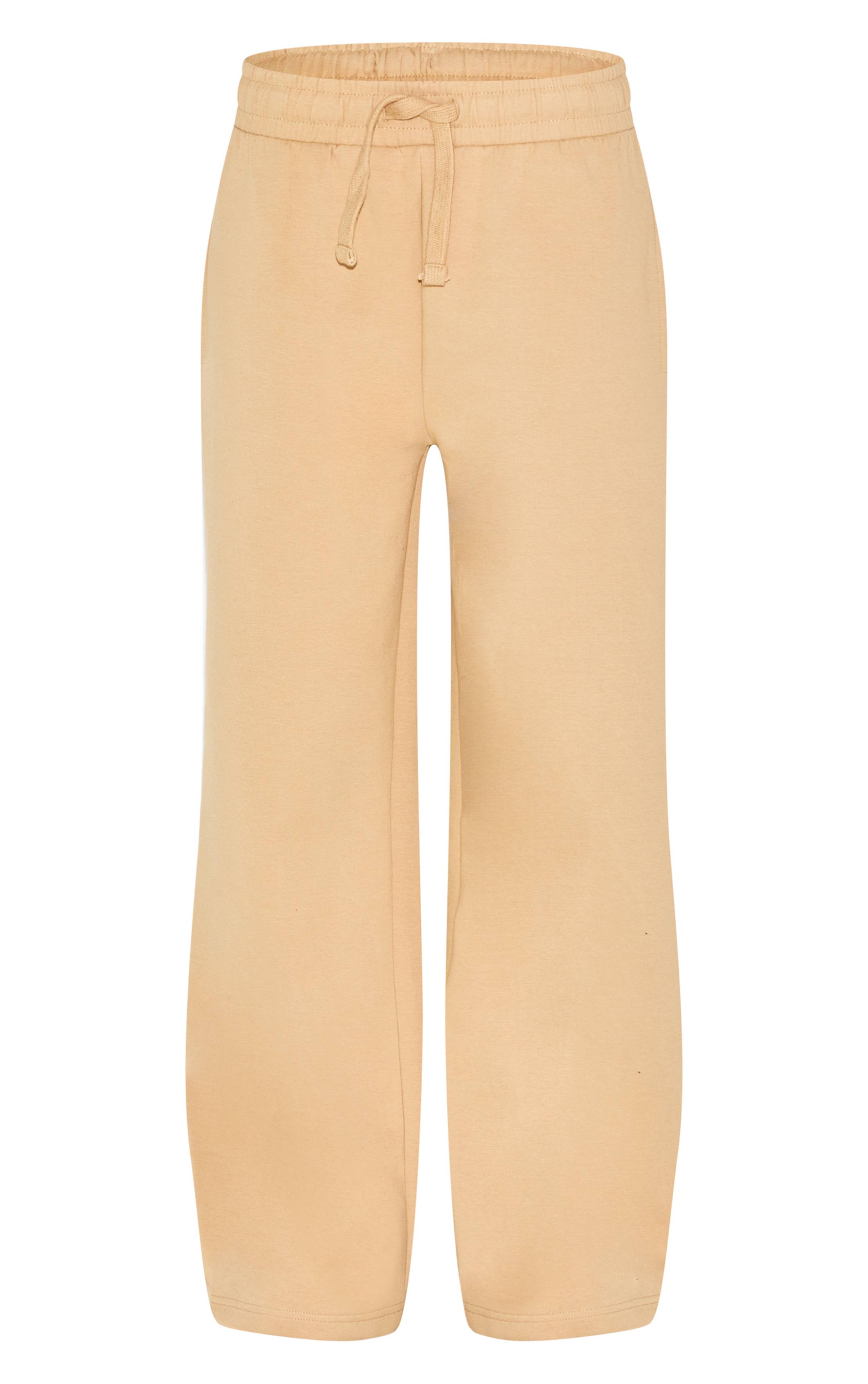 Gris Pierre Jogging En Maille Interlock À Jambes Larges Et Ourlets Fendus