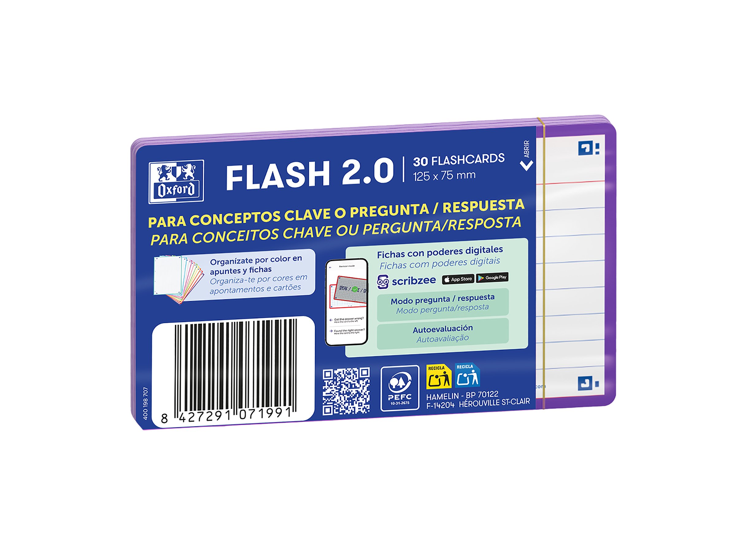 FLASHCARDS OXFORD 2.0 A7 ROXO 30 FOLHAS