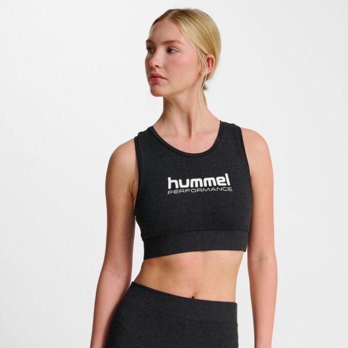 Hummel Dame BH Pulse Logo Light Support Bra Sort