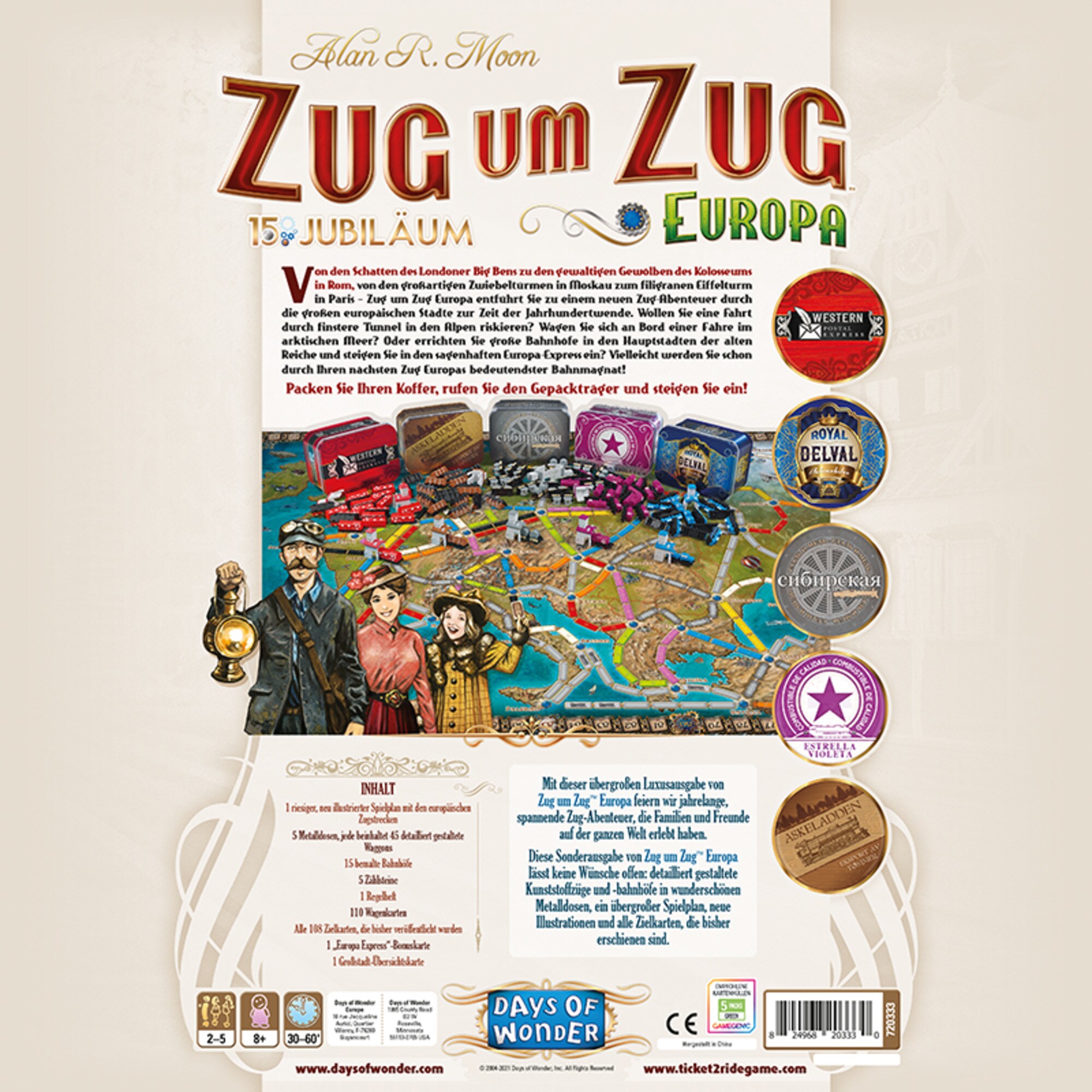 Asmodee Brettspiel Zug um Zug Europa 15 Jahre Edition