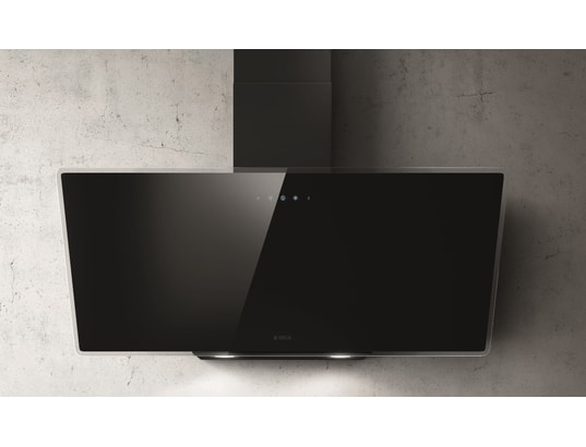 ELICA - Hotte decorative murale SHIRE BK/A/90 Inclinée Verre Noire 90 cm