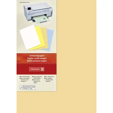 BRUNNEN Briefbögen Universalpapier A4, 120g/m², 35 Blatt, honig