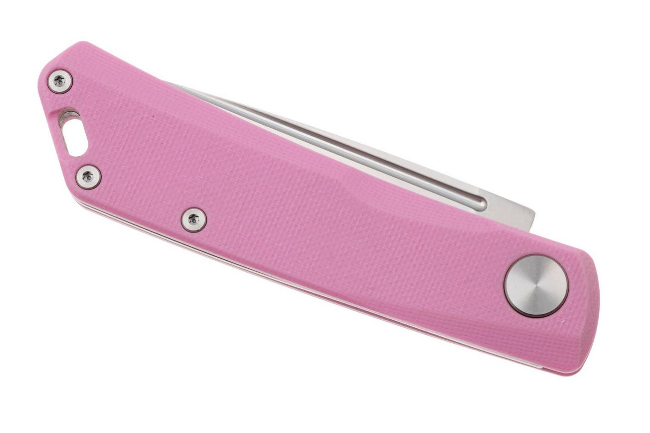 Real Steel Luna Lite 7040 Satin D2, Pink G10, zakmes