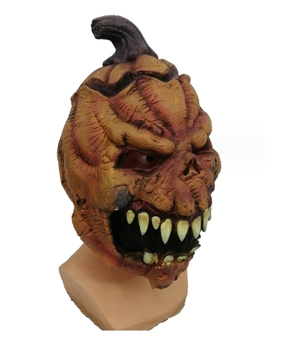 Latex Grusel Maske Halloween Gesichtsmaske Kostüm Zubehör Motto Party Accessoire Fasnachts Foto Requisite - Horror Kürbis