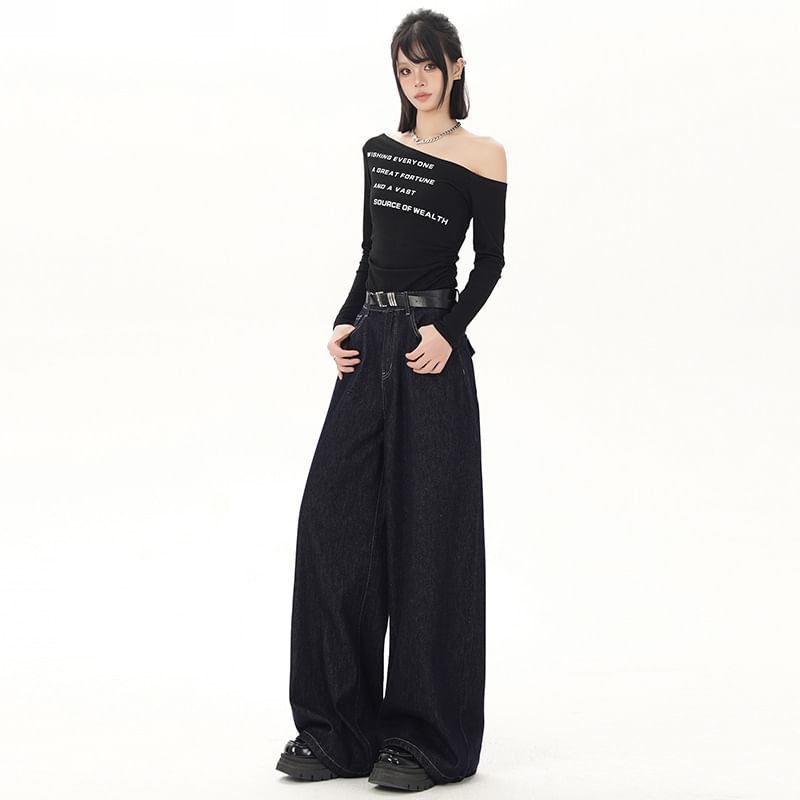 Denimot - High Waist Effen Wijde Broek (Diverse Ontwerpen)