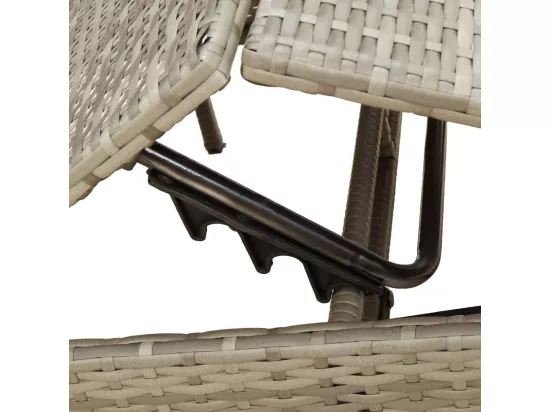 Chaise longue avec coussin gris résine tressée