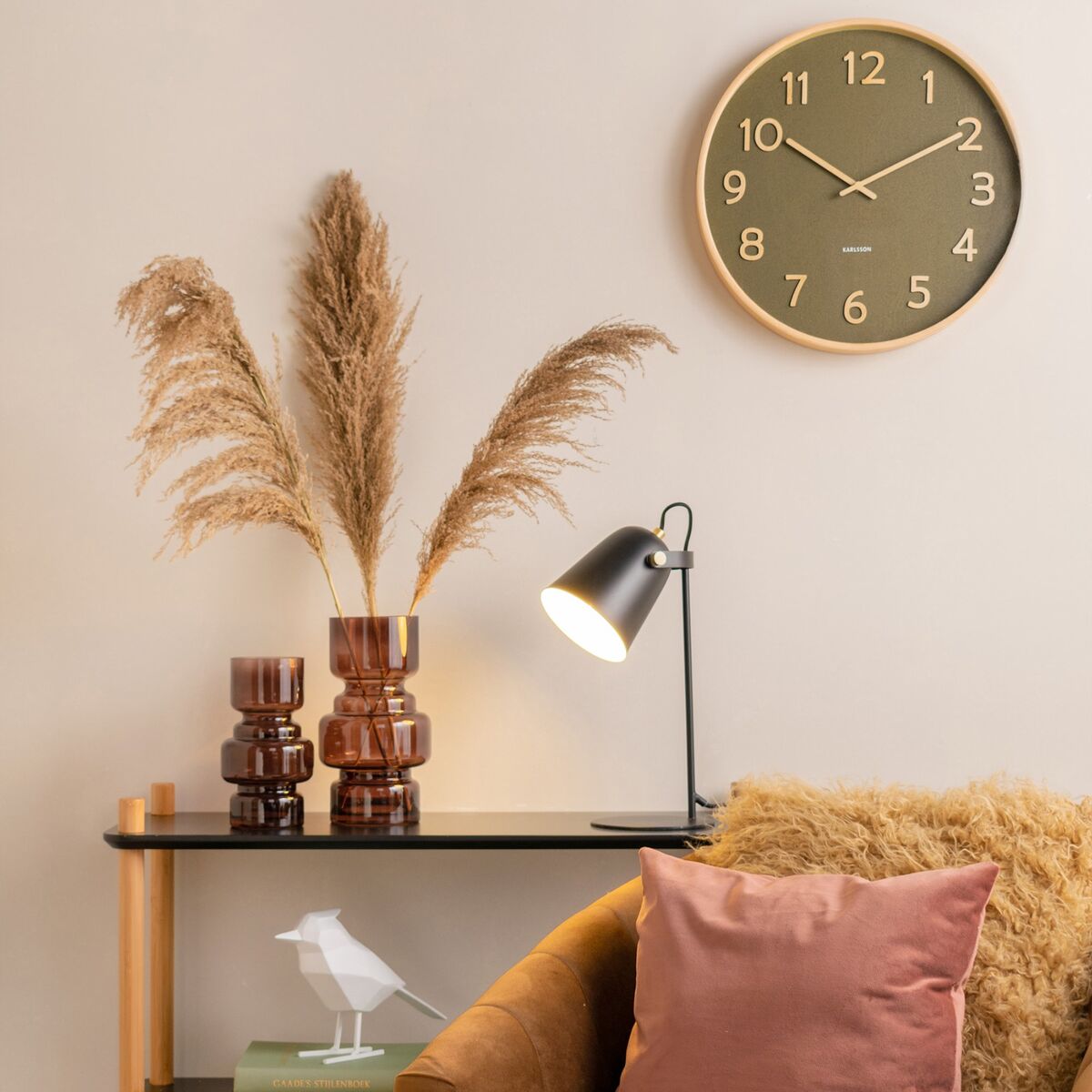 Pure veggklokke 40 cm, mosegrønn